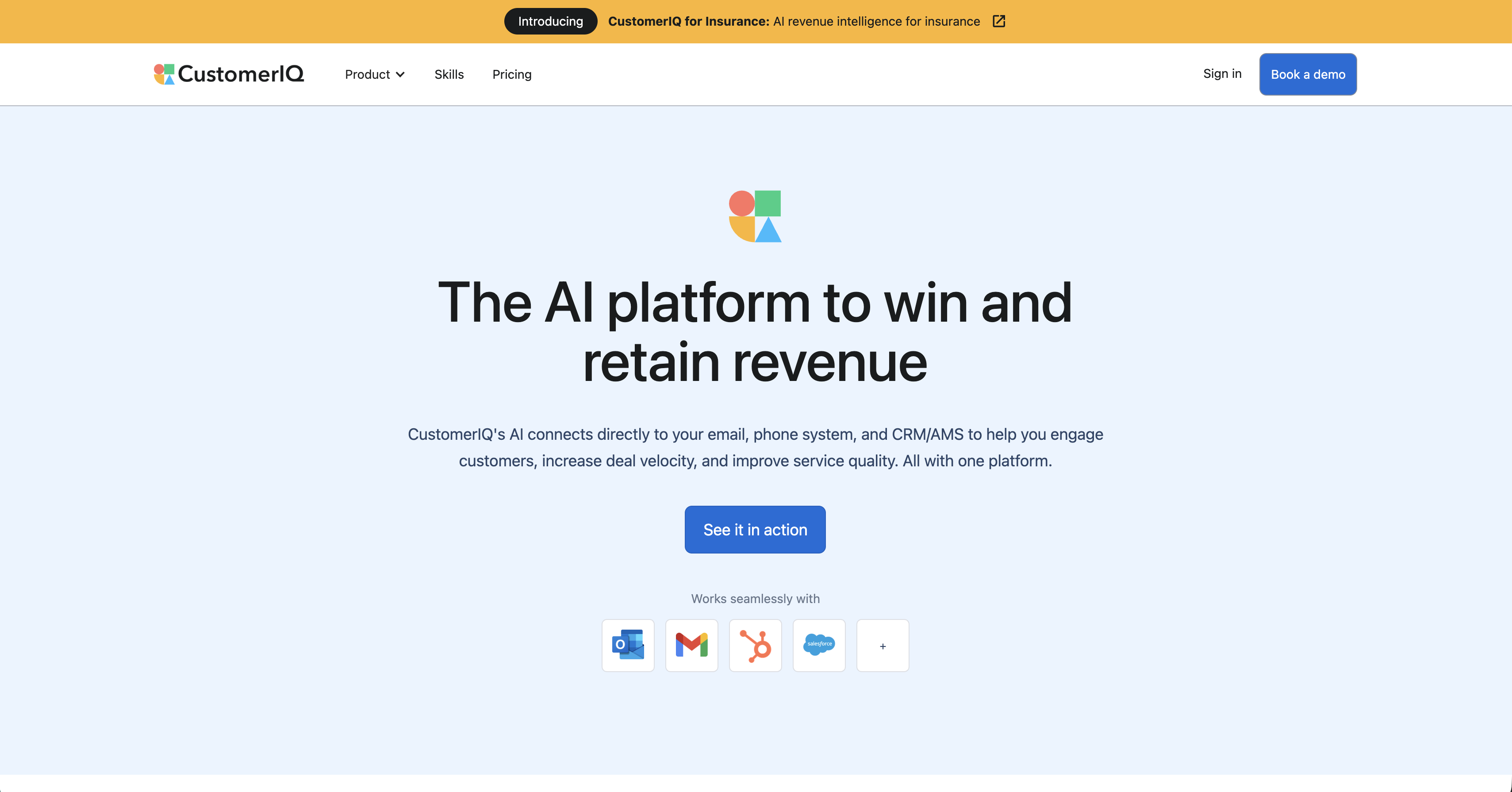 CustomerIQ website screenshot